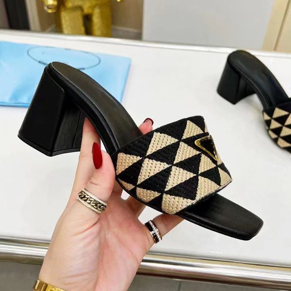 

platforms for shoes designer slipper summer slides high heels sandals for women leather fashion slippers sizi 11, Black