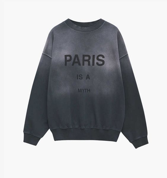 

anine ab bing designer sweatshirt women gradual charcoal grey round neck casual pullover, Black
