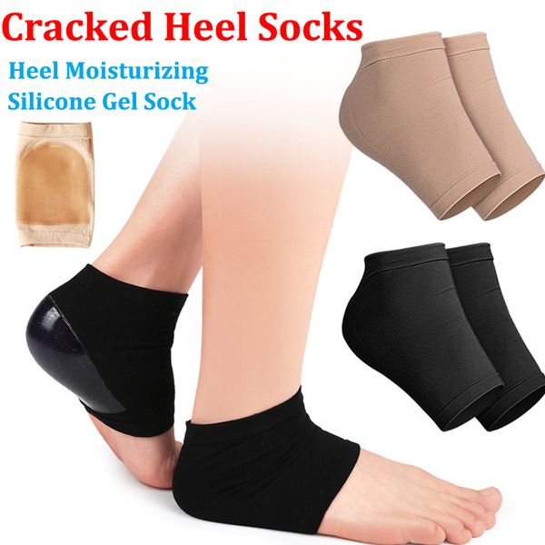 

shoe parts accessories 2 pairs gel heel socks moisturizing cracked skin silicone footcare foot protector massage cushion moisture sleeve 230, White;pink