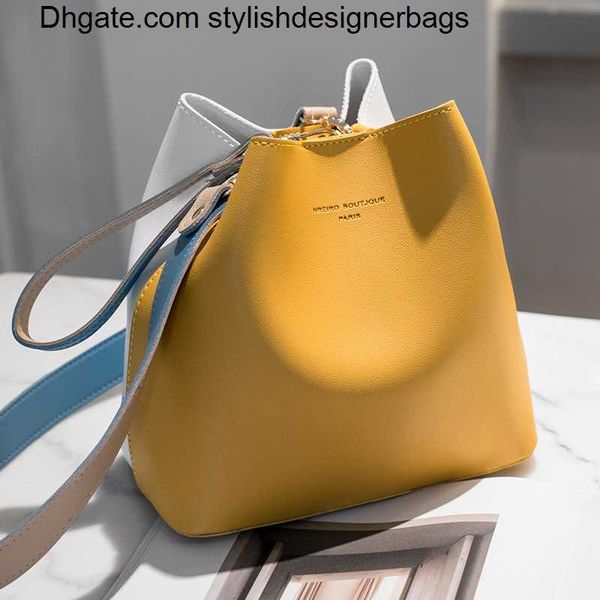 

totes 2023 new pu leather handbags women bucket designer shoulder bags female fashion larger capacity yellow crossbody messenger bags 0312v2