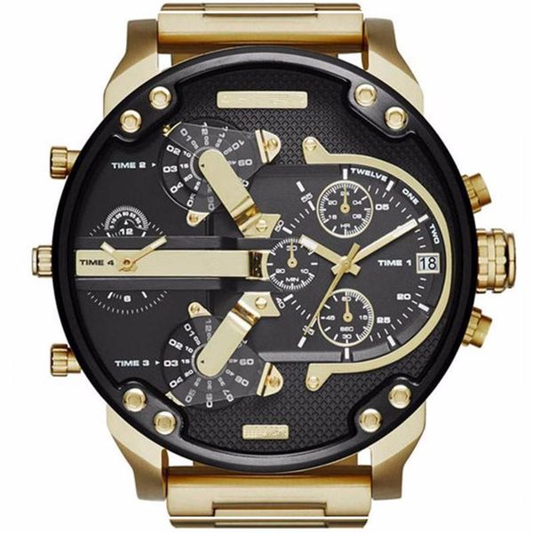 

relogio masculino mens watch sports wristwatches big face stainless steel quartz analog business army military watches gifts clock215v, Slivery;brown