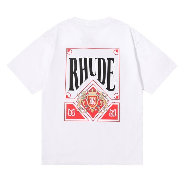 

2023 mens t shirt rhude designer men women short sleeve t-shirts printing factory direct sales wholesale us size s-xxl, White;black