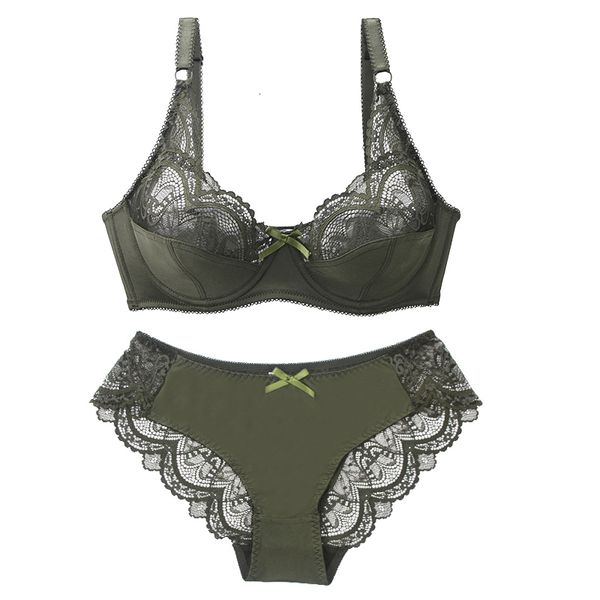 

bras sets lace plus size female lingerie transparent thin thick bcde cup bra sets breathable women underwear briefs 230311, Red;black