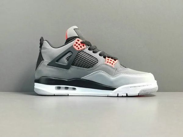 

jumpman 4 infrared basketball designer shoes dark grey infrared 23 black cement grey man woman fashion sport zapatos sneakers ship
