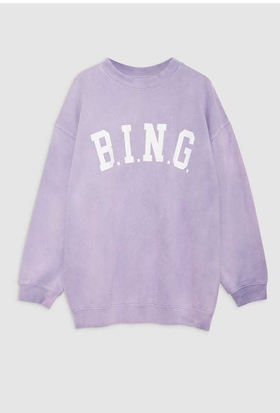 

anine ab bing designer sweatshirt pullover jumper women washing lavender purple loose fleece sweatshirt new product, Black