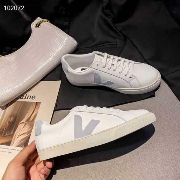 

dress shoes designer mens womens veja v- leather extra sneakers men women esplar calfskin trainers fashion white low-chaussures breathable, Black