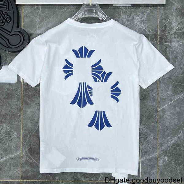 

men's t-shirts new ch chrome classic mens t shirts brand t-shirts white short sweater casual embossed letter horseshoe sanskrit cross, White;black