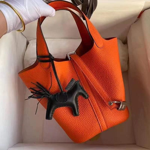 

bags litchi designer bag toto picotin locks hermee 2023 handle basket handmade waxed classic thread leather basket 002