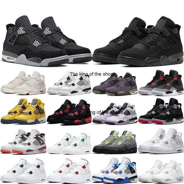

2023og j4s og2023 og jumpman basketball shoe 4s military black blank canvas university blue white cement black cat mens trainer outdoor spor