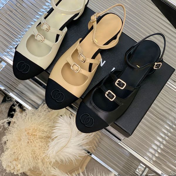 

fashion buckle leather sandals flat heel shoes designer silk shoes womens party wedding dress shoes pumps rhinestone and versatile banquet l, Black