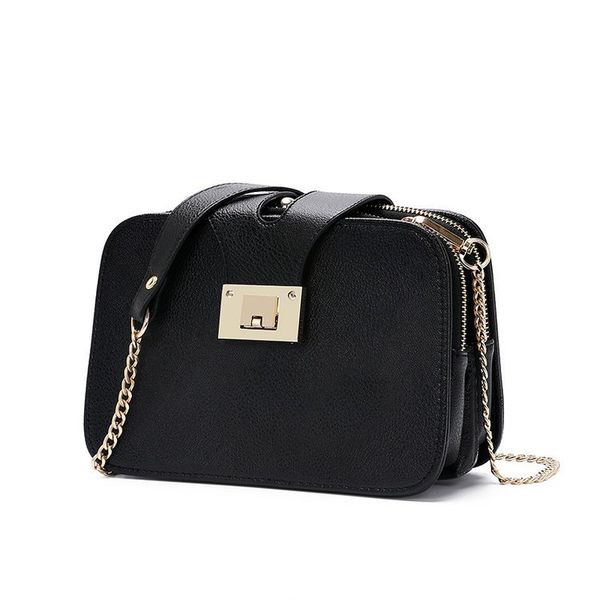 

trendy shoulder bag with flap solid color leather bags for women's handbag purses with chain