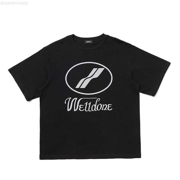 

new we11done t-shirt men's spring and summer wave foam letter glow couple loose women's short sleeve couple 0312, White;black