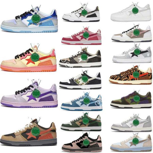 

casual shoes bapestas baped designer platform sneakers bapesta sk8 sta patent leather green black white plate-forme for men women trainers j