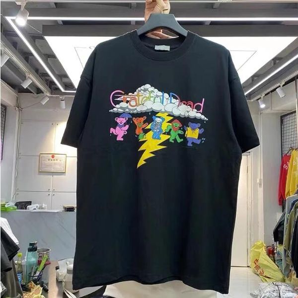 

men's plus tees colored print round neck loose short sleeve t-shirt, Black;brown