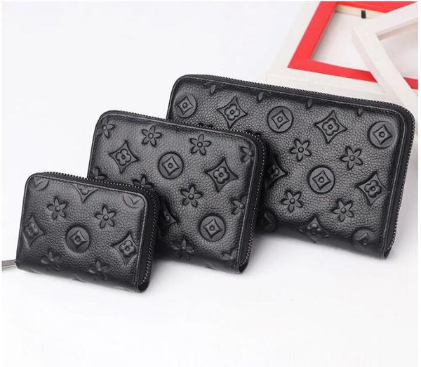 

classic letter embossing designer bag women clutch lady ladies long wallet pu leather single zipper wallets classical corn purse card holder, Red;black