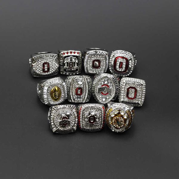 

11 ncaa ohio buckeye university championship ring set boxed, Golden;silver