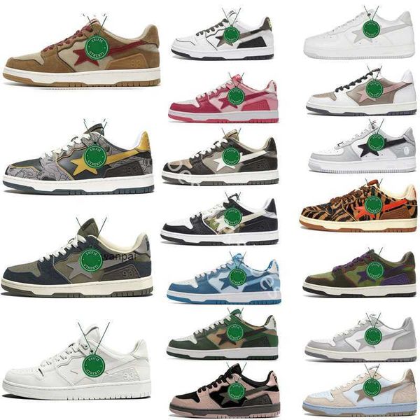 

2023 red green mens bapesta sk8 shoes womens platform trainers camo stars black white yellow purple venom sax college dropout sneakers size