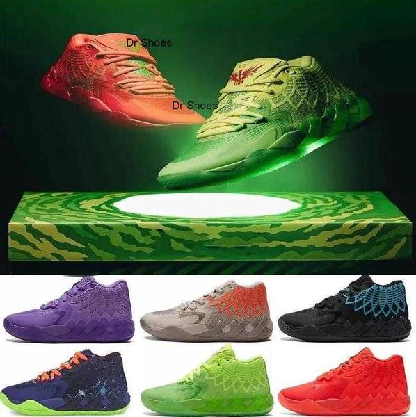 

lamelo ball mb 01 basketball shoes rick and morty red green galaxy purple blue grey black queen buzz city melo galaxy sneakers