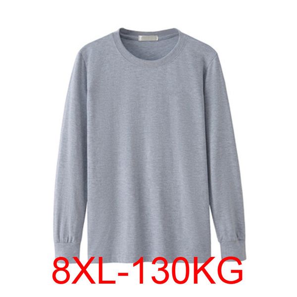 

men s t shirts long sleeve winter 7xl 8xl 134cm large size 5xl 6xl cotton home 230311, White;black