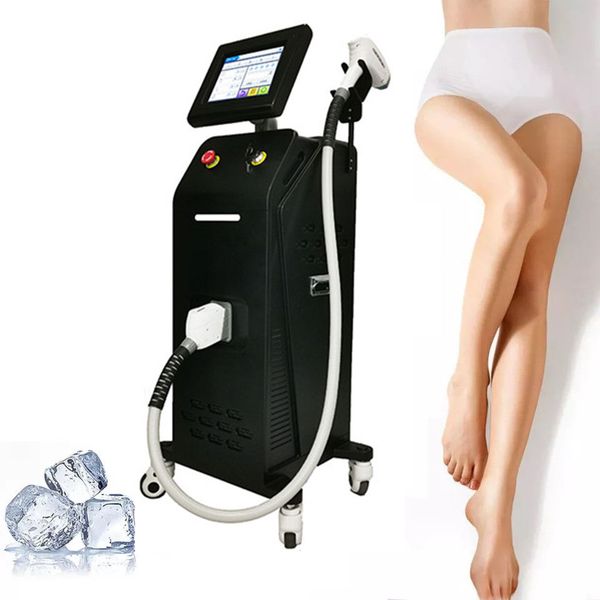 

diode laser 808nm laser hair removal painless hair removal 808 755 1064nm tripo wavelength laser machine for clinic and salon use, Black