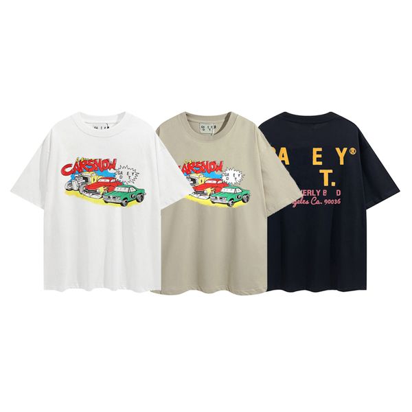 

2023 galleryes depts t shirts mens designer fashion pure cotton shirt womens high street luxury loose classic print couples tees clothes siz, White;black