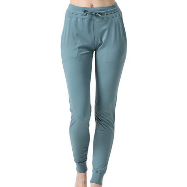 

yoga outfit high rise soft quick dry breathable elastic drawstring pockets full length 6 colors designer lu gym workout clothes sweatpants s