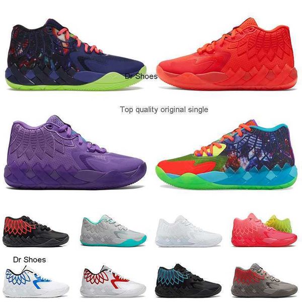 

fashion melo ball mb.01 mens basketball shoes sneakers queen city rick and morty rock ridge red blast ufo galaxy be you white silver off man