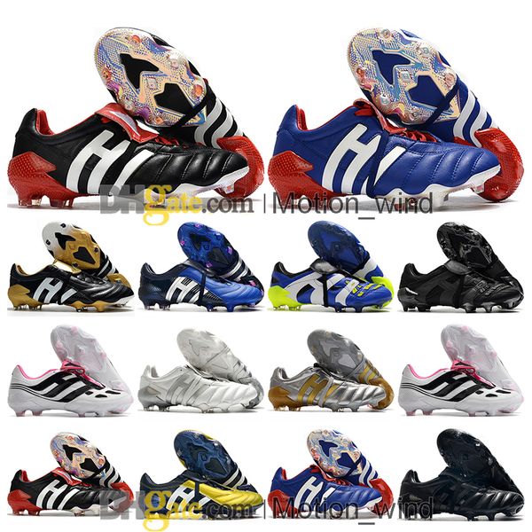 

gift bag mens football boots predators pulse fg firm ground cleats mutator beckham accelerator precision mania soccer shoes outdoor trainer, Black