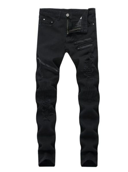 

2018 autum big size jeans new men039s more zip jeans denim zip hole pants casual streight leg jeans size 2840 tx00915644501, Blue