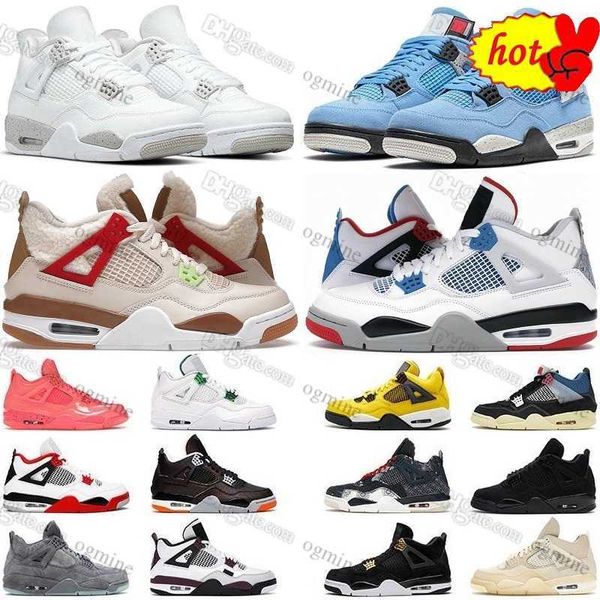 

new 2023 2022 jumpman 4 4s mens basketball shoes sail oreo university blue fire red thunder white cement black cat infrared wild men sports