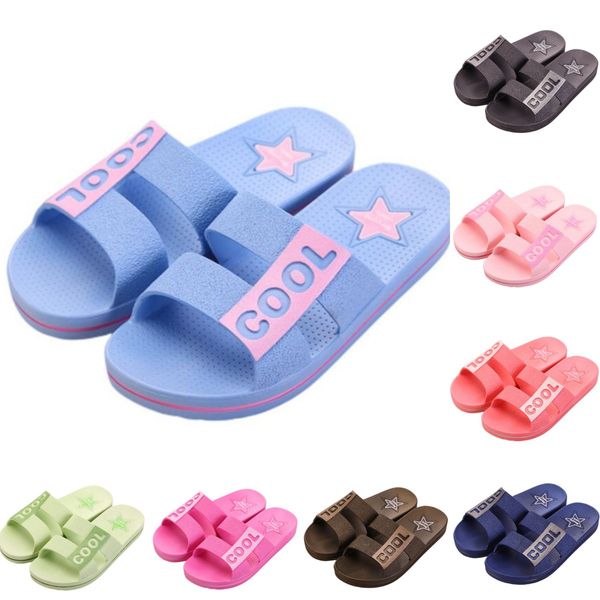 

slippers women men shoes deep green purple beach coast bathroom indoor outdoor antiskid sandals size 36-45, Black