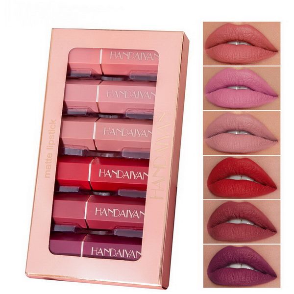 

handaiyan matte lipstick set 6 pieces lips cream waterproof long-lasting easy to wear makeup lip stick kit