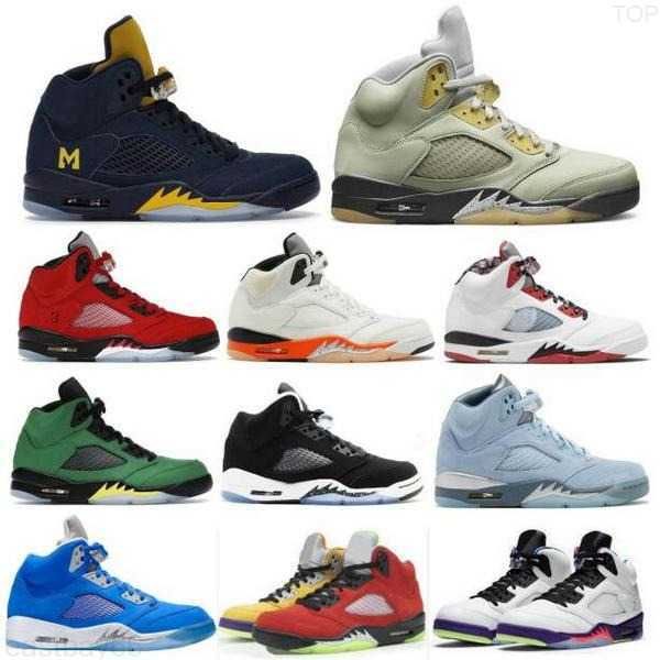 

michigan pe basketball shoes 5 5s 2021 mens women sneakers trainers tenis moonlight raging bull red bluebird oregon green bean scarpe3
