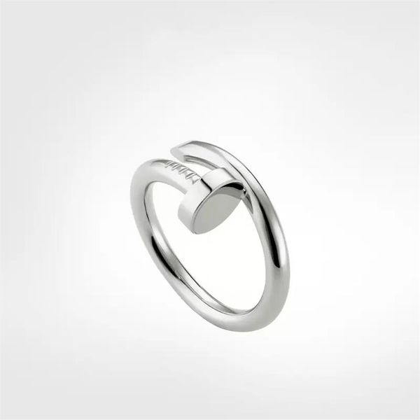 

with box mens nail ring band diamonds designer luxury women rings jewelry couple lover finger circle rings good gift never fade no2087, Silver