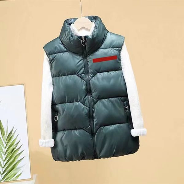 

2023 women's tank women's warm autumn and winter cut tank sleeveless standing collar lightweight down jacket2023333, White