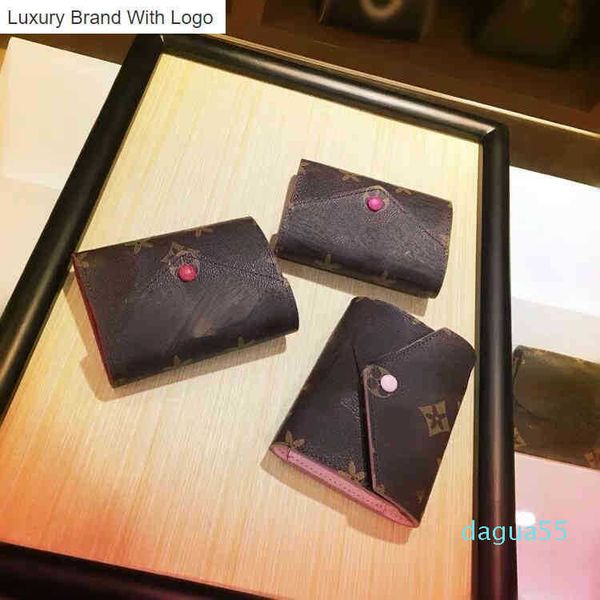 

l bag handbags designer-designers new three fold short leather old flower wallet zero wallet multi card holder bag backpack l8f5, Black