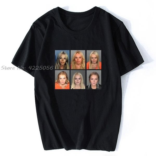 

men s t shirts lindsay lohan mashup celebrity mugs vintage grunge look fan t shirt print fashion men cotton tshirt tees streetwear 230311, White;black