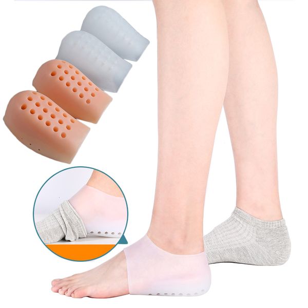 

shoe parts accessories gel height increase insole for men women s invisible silicone socks wear in heel lifting inserts plantar fasciitis so, White;pink