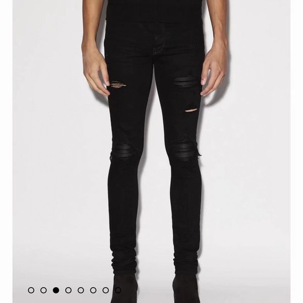

hm2055 mens jeans black cargo pants designer jeans skinny stickers light wash ripped motorcycle rock revival joggers true religions casual e, Blue