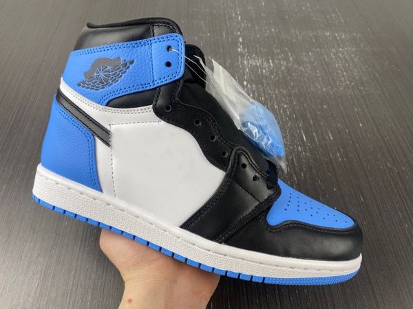 

shoes high og 1 1s unc toe university blue dz5485-400 sports sneakers black white original