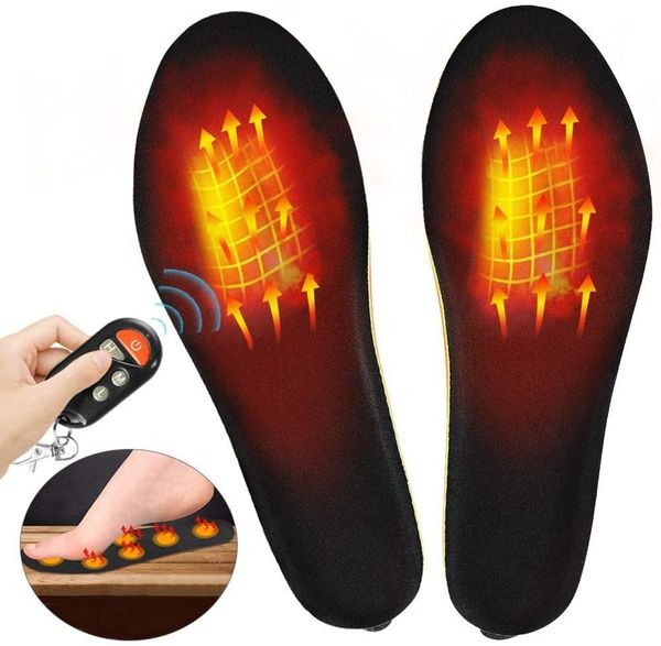 

shoe parts accessories 1800mah rechargeable heated insoles with wireless remote control winter foot warmer heating size eur 35 cut to fit 23, White;pink