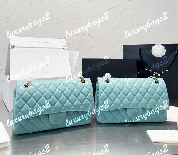 

cf bag designer fashion bags handbag genuine leather sheepskin luxury chain cc bags 15 colors 25cm gold silver hardware crossbody shoulder b