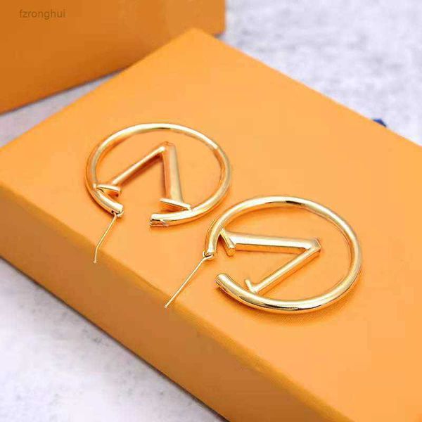 

stud new fashion hoop earrings stud womens diameter 4cm big circle simple titanium steel earring for woman 2kc3, Golden;silver