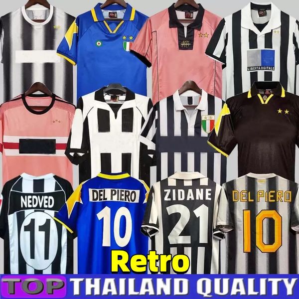 

retro juve okntus del piero conte soccer jerseys pirlo buffon inzaghi 84 85 92 95 96 97 98 99 02 03 04 05 94 95 zidane ancient maillot david, Black;yellow