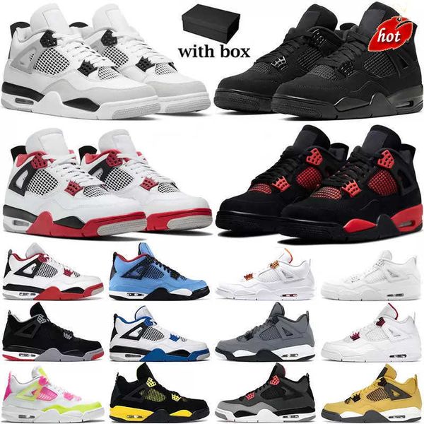 

2023 jumpman 4s mens basketball shoes 4 4s retro white cement oreo metallic purple military black cat black canvas red thunder midnight navy