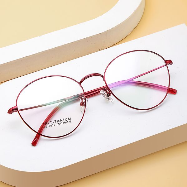 

pure titanium ultra light vintage with large rims goose egg myopia glasses mens big face slimming face glasses women can match sunglasses eu, Silver
