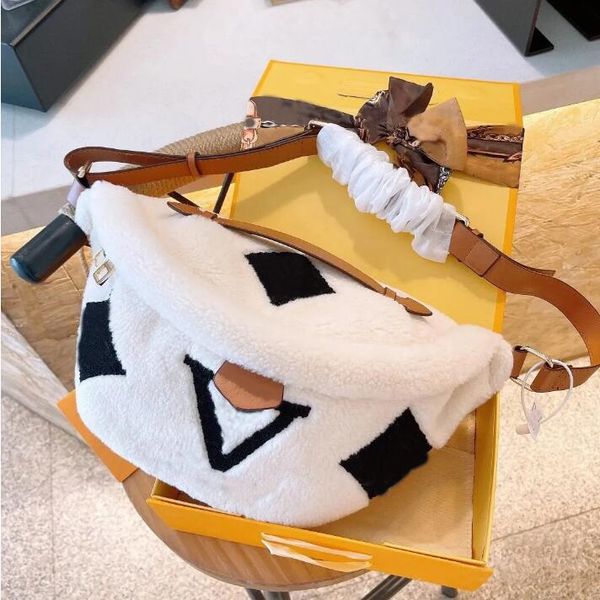 

luxury designers waist bags cross body handbag famous bumbag tote bag fashion shoulder bag white bum fanny pack mm43644 plush bag