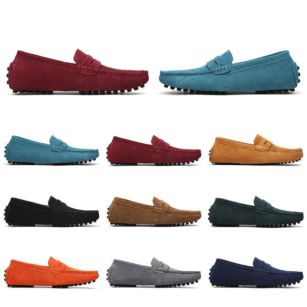 

mens women casual shoes leather soft sole black red orange blue brown orange comfortable sneaker 009