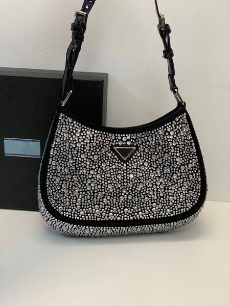 

elegant women rahinestones handbag glaring shoulder bag