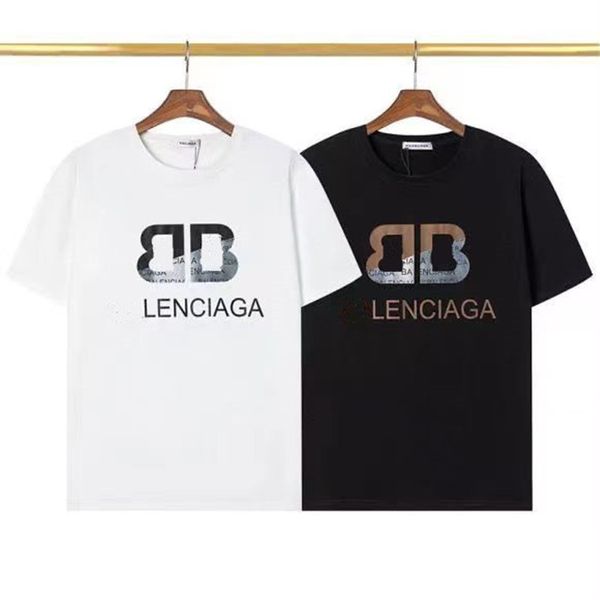 

2023 mens t shirt designer for men womens shirts balenciga fashion tshirt with letters casual summer short sleeve man tee woman balenciagas, White;black